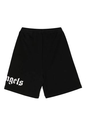 black cotton shorts PALM ANGELS KIDS | PBCI006C99FLE0011001